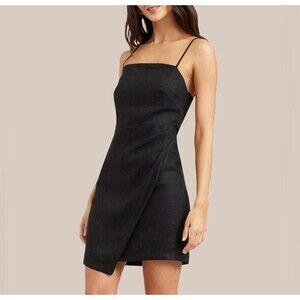 Modern Citizen Davina Dress Large Linen Blend Asymmetrical Hem Spaghetti Strap